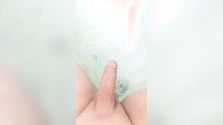 Warm Bathtub Getting off Sexting - Jacking Off & Jizz Munching My Hefty Blast While Out In The Freezing Cold