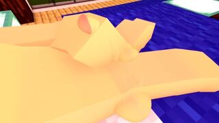 2 homosexual bros have fun togheter tugging - Minecraft Queer Romp