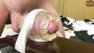Mighty Stud Ejaculation while Porking Fleshlight with Squeals and Filthy Converse until Gigantic Cum shot - 4K
