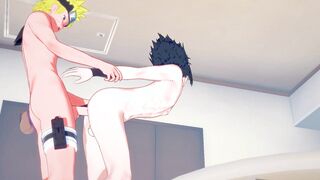 Naruto Yaoi - Sasuke screwed by Naruto with internal cumshot in his booty