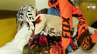 Rigid Pounding my beau, spunk in his crevice while he milks on my MX footwear