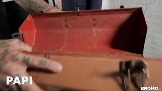 PAPI - Bo Sinns Jeans Zipper Is Open And He Stands In Front Of Rocky Vallarta While He Is Sitting