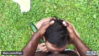 Men - Hot Bruno Cartella Gets A Cucumber And Ty Shines Big Black Cock In His Tight Ass