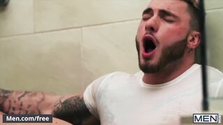 Mencom - Inked studs Pierre Fitch, William Seed shower fuck on vacation