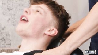 MEN - Sexy Hair Salon Owner Cristiano Sucks Jake Prestons Cock Under The Barbers Cape