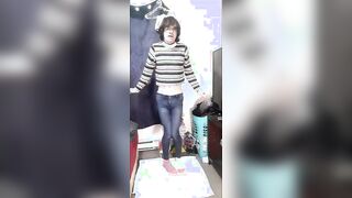 slender femboy despairingly wets denim and underpants~ :three (HIGHLY EMBARASSED)