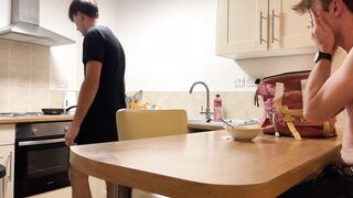 Lil step-brother-in-law gives fellatio and gets screwed by strung up enormous step-stepbro for rail to school