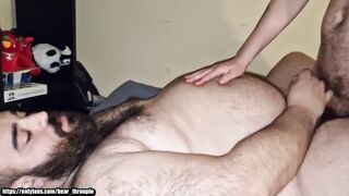 Fur covered teddy nails my backside firm