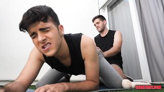 my yoga professor teaches my arse with XXL fake penises