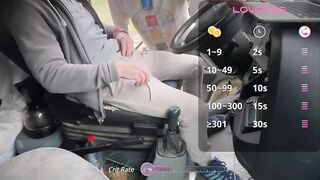 Im jacking off in my van in the parking pile and a man is seeing me