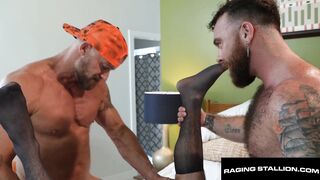 Sumptuous Biz & Unshaved Thugs Take Turns Spin Banging Each Other - RagingStallion