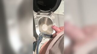 Public restroom peeing on the teach