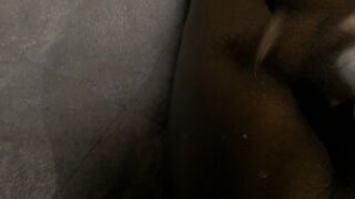 AFRICAN SMOOTHLY-SHAVEN EBONY DINKY FAPPING