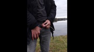 Masculine urinate Public Lake boy peeing