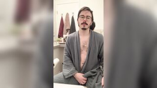 Bulbous in my bathrobe and stroking off