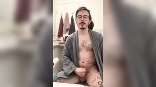 Bulbous in my bathrobe and stroking off