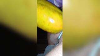 Teenage BIG BLACK COCK Fruit pounding papaya jizz flow #two