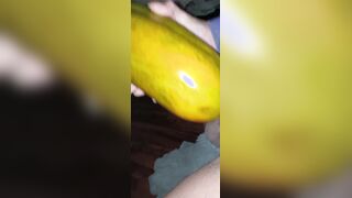 Teenage BIG BLACK COCK Fruit pounding papaya jizz flow #two