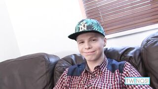 Slim Towheaded James T Jacks Off His Ginormous Man-meat And Popshots!