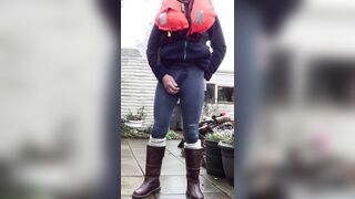 Urinate & Jizm So sexually aroused attempting a lifejacket out!