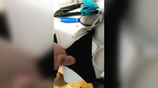 Spunking on my ex GIRLFRIENDS satin underpants