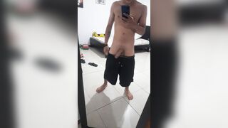 frolicking with my man-meat in front of the mirror