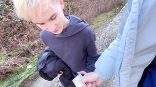 Lovely man hesitates to deep-throat a prick for swift currency, but in the end he agrees