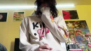 *tender squealing ejaculation* femboy munches precum and plays cuz father’s at work