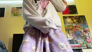 *tender squealing ejaculation* femboy munches precum and plays cuz father’s at work