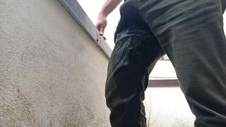 urinating in my trousers seeing from the balcony