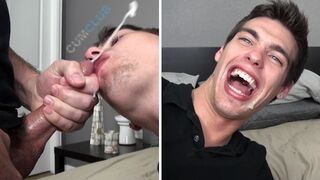 Jizz Bar: Ultra-cute Jizm Cocksucker Drinks Massive Fountain from Enormous Rock Rock-hard Trunk