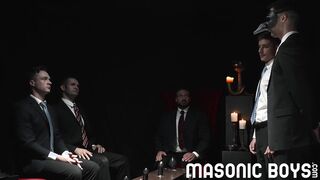 MasonicBoys Super pretty twink Dex Devall is screwed raw beside suited dude