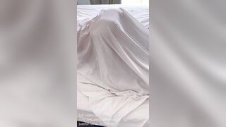 Passionate uneven sweltering fuck below the sheets originating a real couple