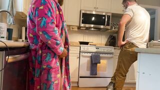 Casually jerking in front of the maintenance stud