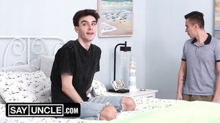 Live Blast Prank that Turns into a Utter-Gargled Intercourse Jamboree with 2 Super-hot DILFs