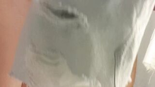 Hottest! Femboy attempts on cool clothes in supermarket fitting guest room