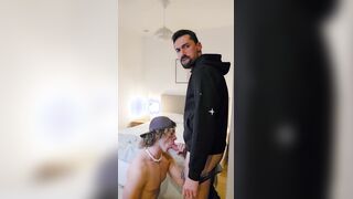 Femboy smooching and having hump with a super-hot father