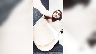 “Red-hot & Wild: Stunning Fellow Rocks Crimson Fetish Gear!”