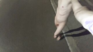Downright nude on the street, frolicking with my pee, nearly caught two times