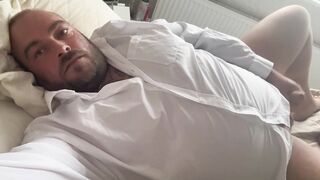 Father chats filthy with ginormous pulsing dinky leaking precum