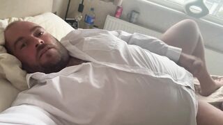 Father chats filthy with ginormous pulsing dinky leaking precum