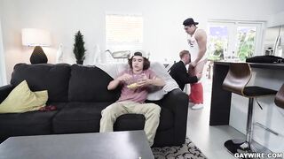 GAYWIRE - Landon Matthews Get His Throat And Donk Pounded By His Stepparent Johnny V And Axel Kane