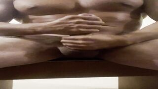 A meaty firm Brazilian manstick, about to jizm