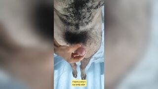 hairy man with ample shaft and gams have fun and showcase soles