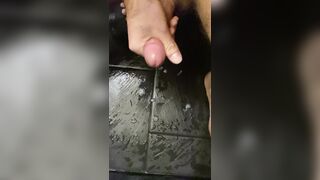 Spunking in shower! Wow