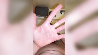 Fapping off and spunking into my palm in the dormitory bedroom