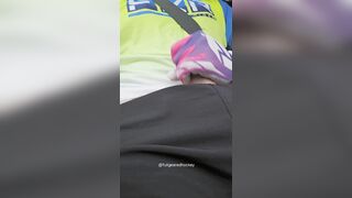 Jizzing while driving with some MX gear on