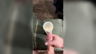 Yam-sized Dicked Bodybuilder Ejaculates Numerous Times Into His Protein Jiggle