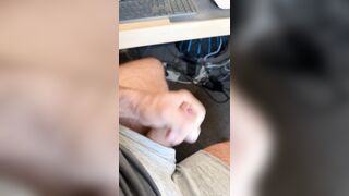 Caught Draining Under My Desk in Grey Runners – Palms-Free-for-all Popshot