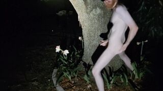 Frigging bum and smashing a tree in the moonlight